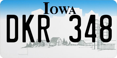 IA license plate DKR348