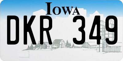 IA license plate DKR349