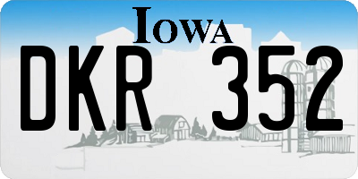 IA license plate DKR352