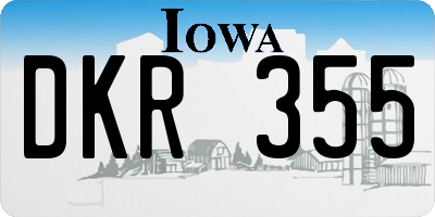IA license plate DKR355