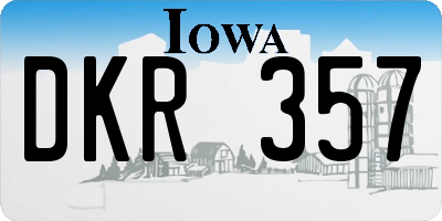 IA license plate DKR357