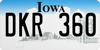 IA license plate DKR360