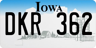 IA license plate DKR362