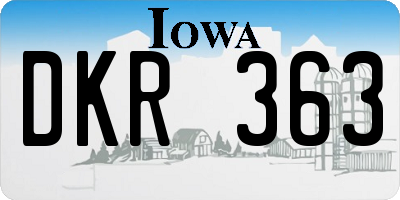 IA license plate DKR363
