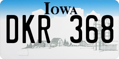 IA license plate DKR368