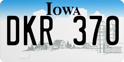 IA license plate DKR370