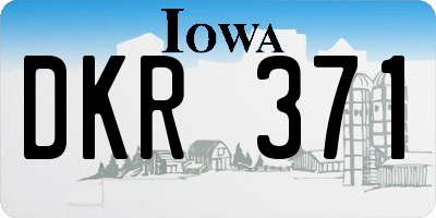 IA license plate DKR371