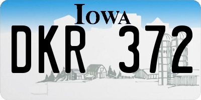 IA license plate DKR372