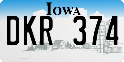 IA license plate DKR374