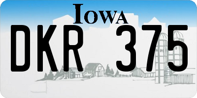 IA license plate DKR375