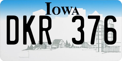 IA license plate DKR376