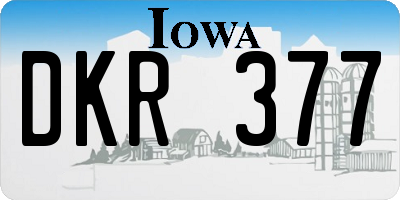 IA license plate DKR377