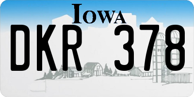 IA license plate DKR378