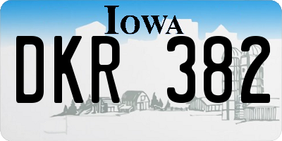 IA license plate DKR382
