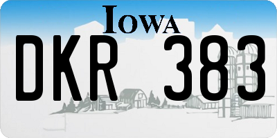 IA license plate DKR383