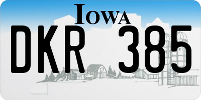 IA license plate DKR385