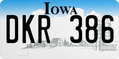 IA license plate DKR386