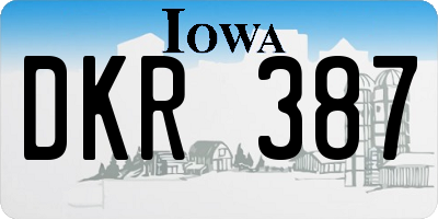 IA license plate DKR387