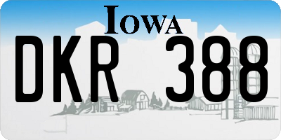 IA license plate DKR388