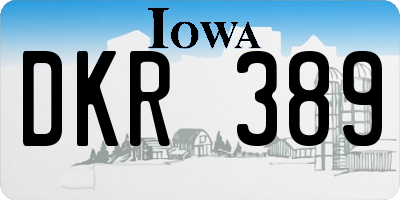 IA license plate DKR389