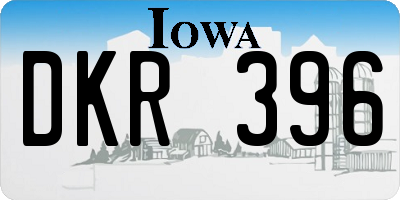 IA license plate DKR396