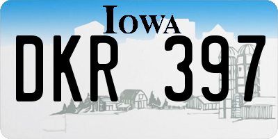IA license plate DKR397