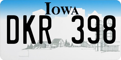 IA license plate DKR398