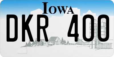 IA license plate DKR400