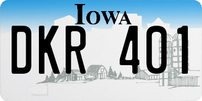 IA license plate DKR401