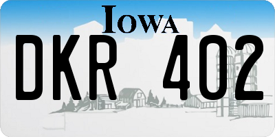 IA license plate DKR402