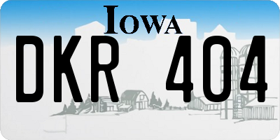 IA license plate DKR404