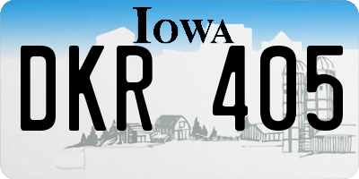 IA license plate DKR405