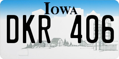 IA license plate DKR406