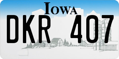 IA license plate DKR407