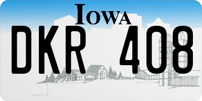 IA license plate DKR408