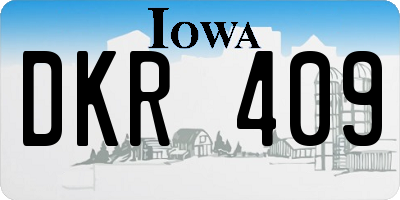 IA license plate DKR409