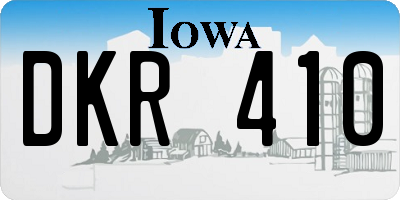 IA license plate DKR410