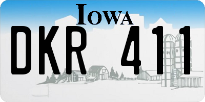 IA license plate DKR411