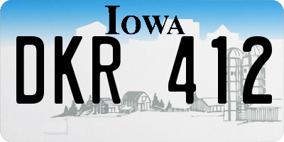 IA license plate DKR412