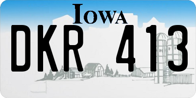 IA license plate DKR413