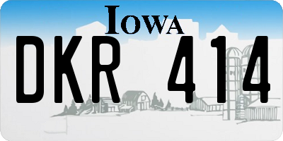 IA license plate DKR414