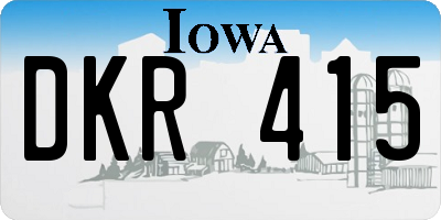 IA license plate DKR415