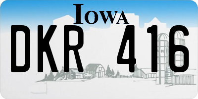 IA license plate DKR416