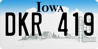 IA license plate DKR419