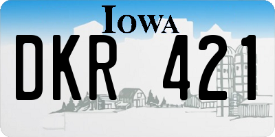 IA license plate DKR421