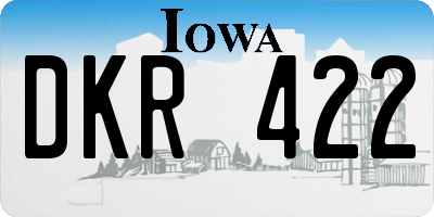 IA license plate DKR422