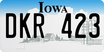 IA license plate DKR423
