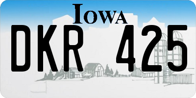 IA license plate DKR425