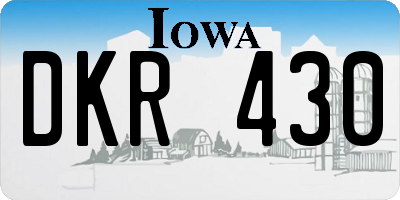 IA license plate DKR430