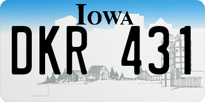 IA license plate DKR431